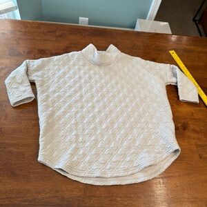 Tuckernuck Sport Quilted Diamond Mock Neck Pullover Cream XS/S TNuck Sport
